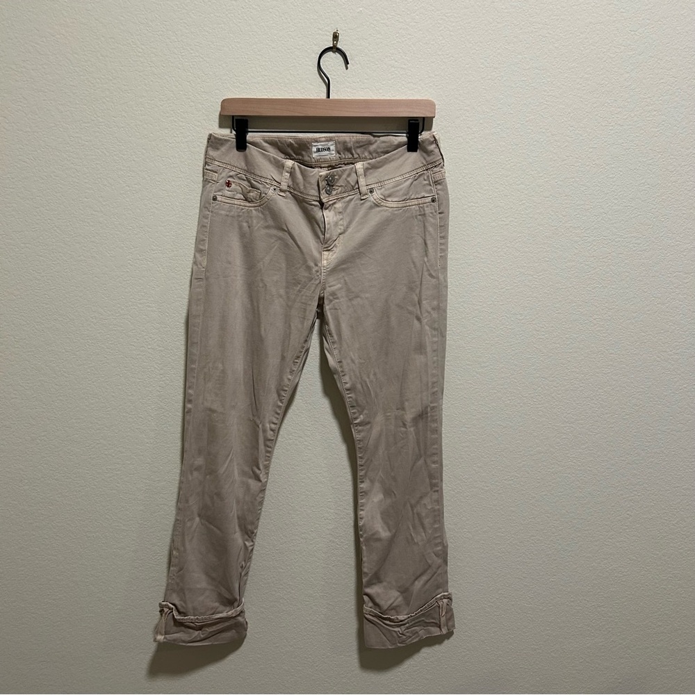 Hudson Jeans Women's khaki Ginny crop straight cuff pants flap pocket